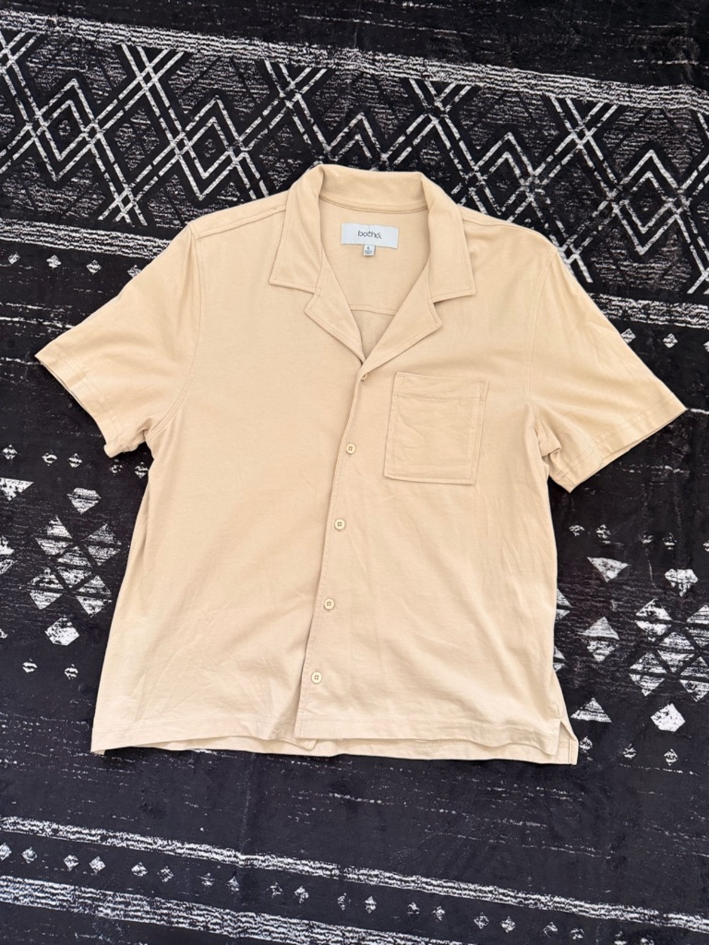 Bonobos Beige Short-Sleeve Camp Collar Button-Down Shirt